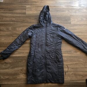 Women's Columbia Long Quilted Hooded Coat - Navy